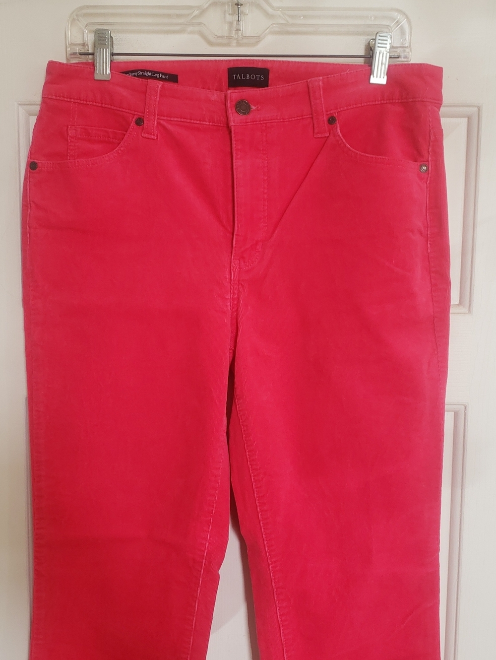 TALBOTS Corduroy Straight Leg Pant Barbie Pink 8P | PETITE - Picture 5 of 14